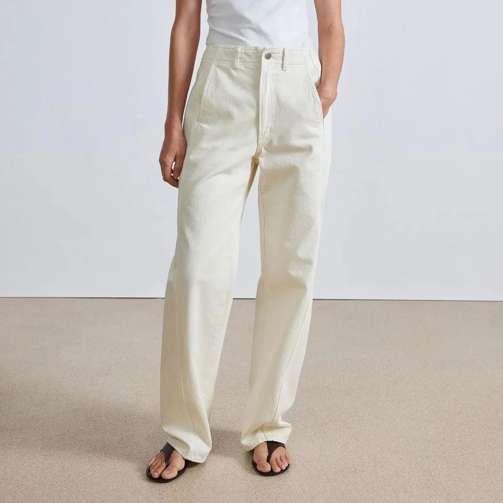 NWT Apiece Apart Cropped Meridian Jean - Ecru - Size 29 - Picture 1 of 9